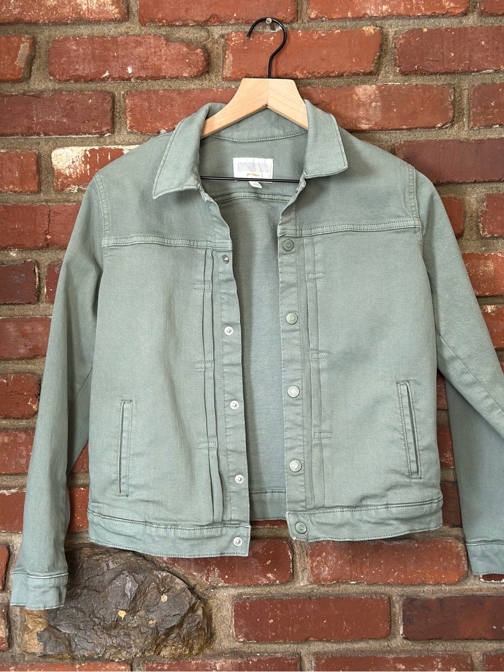 Gymboree Boys Olive Green Denim Jacket Size X-Large (14) back to school